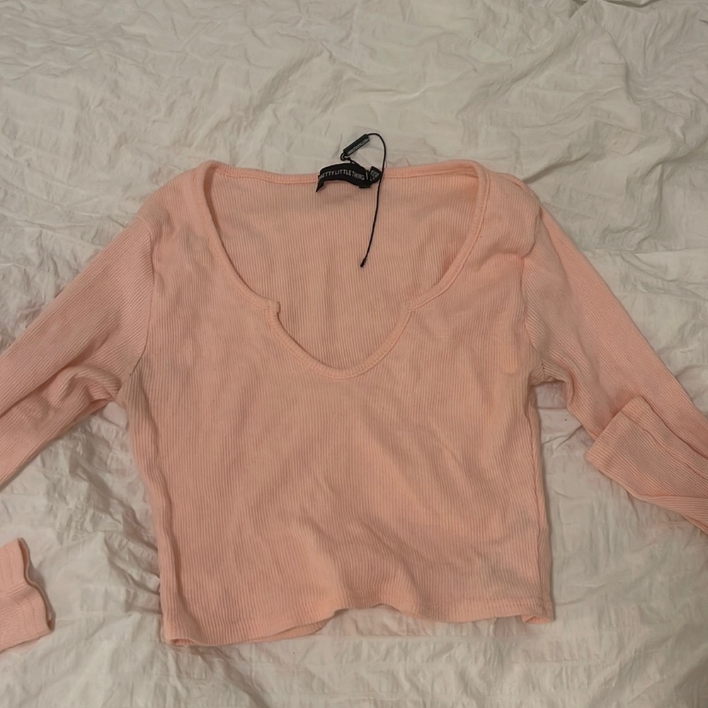 Pretty little thing long sleeve baby pink shirt